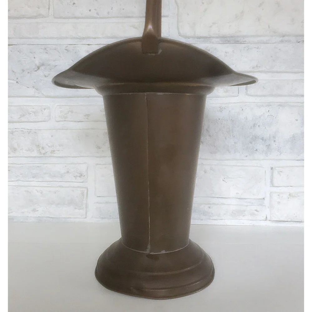 Tall Heritage Brass Basket Planter Long Handle Classic French Chateau VTG Patina